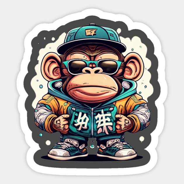 Cool Primate Sticker by Jason's Finery